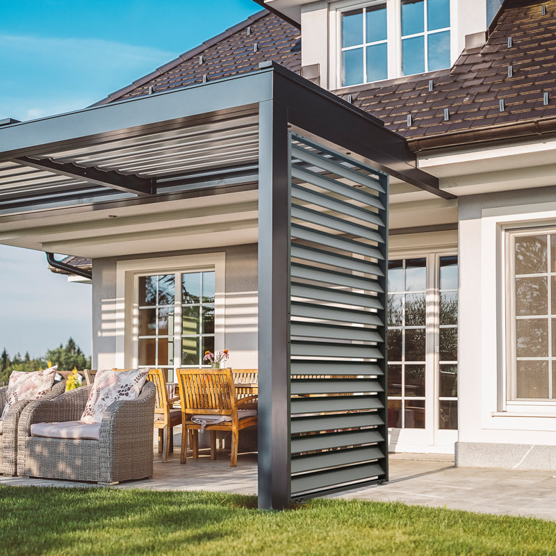 Domi Louvered Aluminum Privacy Screen Side Shutter Wall for